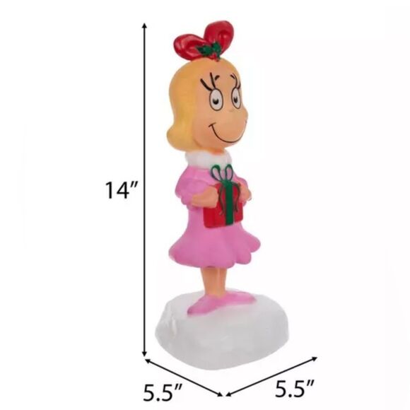 Light Up Grinch Cindy Lou Decor Festive Character LED Light - Pink - Picture 2 of 5